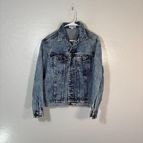Vintage Georges Marciano Guess Jacket Mens Medium Acid Wash Denim Trucker USA - Picture 1 of 10